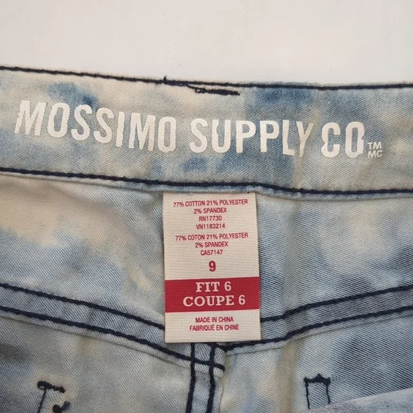 NWT Mossimo Tie Dye Fit 6 Coupe 6 Super Stretch Denim Legging Junior 9 Blue Boho - Picture 5 of 16